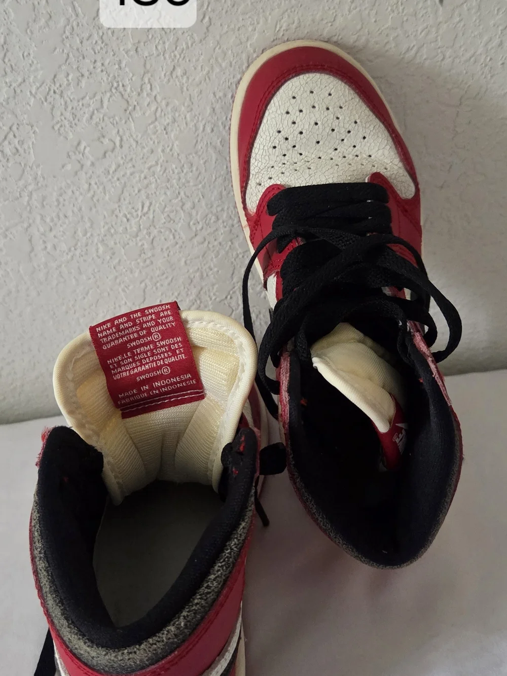 Nike Kids High-Top Sneakers in Red, White & Black